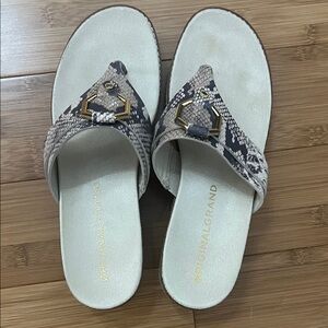 Cole Haan Snake Print Sandals - Black and Cream